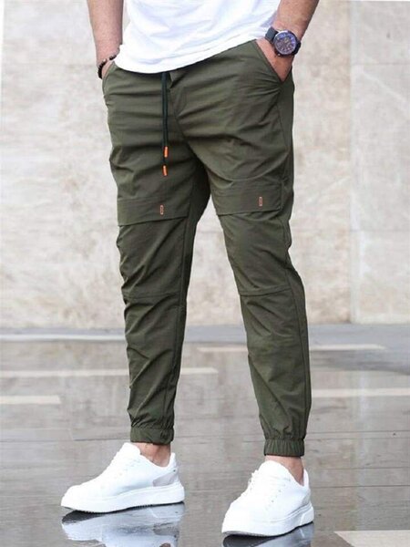 Army green jogging pants