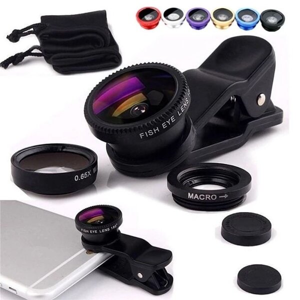 Kit d'objectifs 3 en 1 pour smartphone