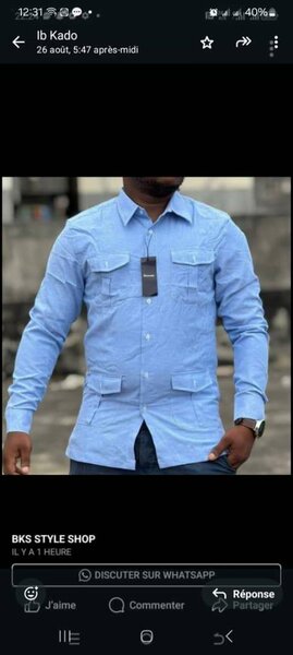 Chemise homme élégante bleue