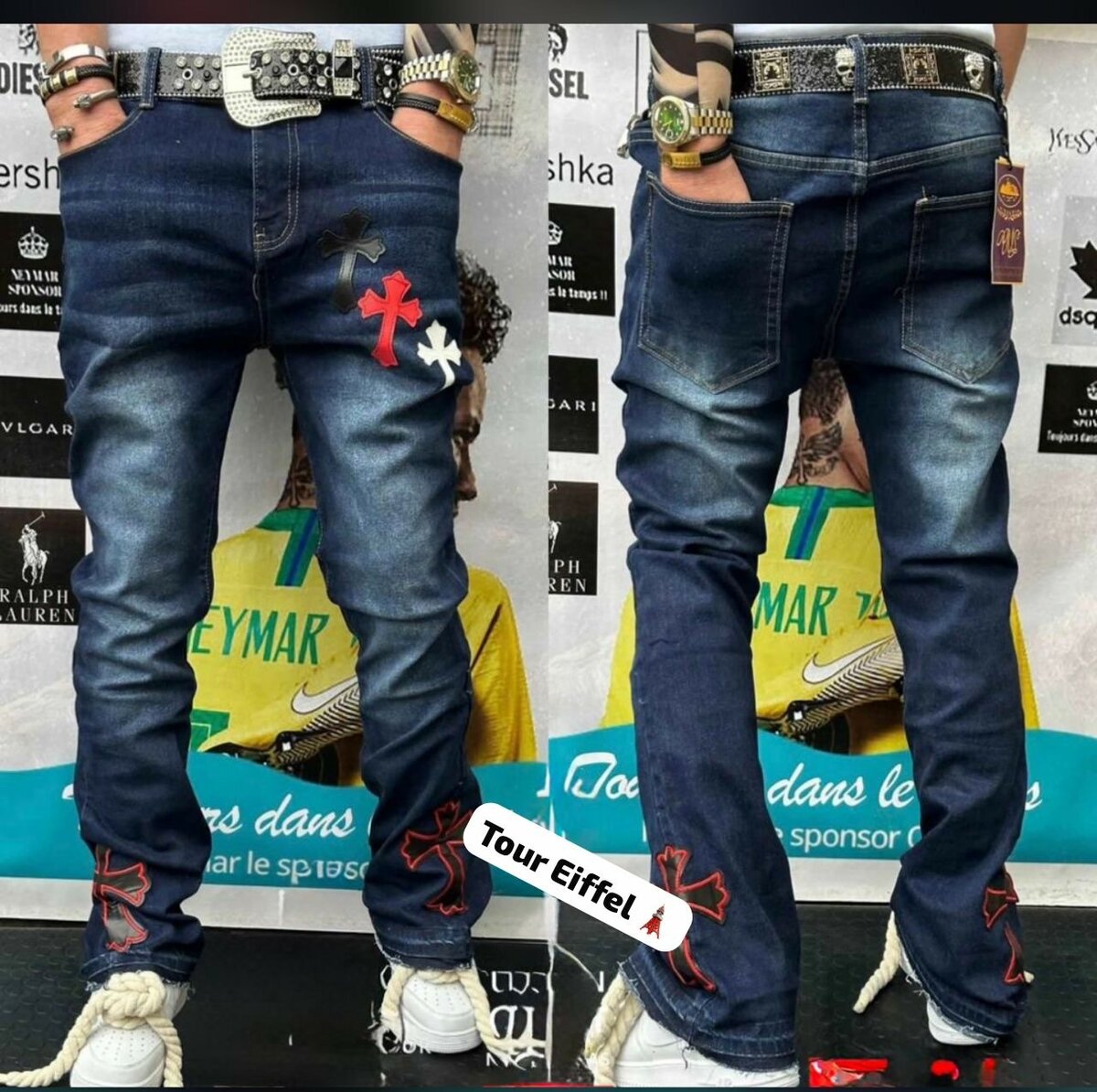 Jeans décontractés homme brodés