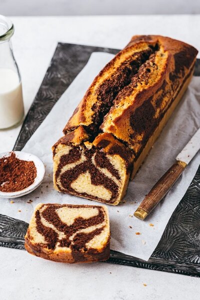 Cake marbré moelleux chocolat