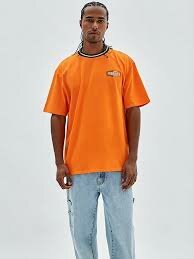 T-shirt orange casual homme