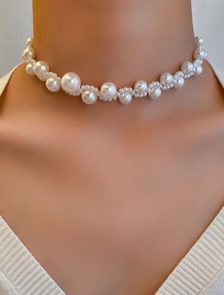 Collier Ras-de-Cou Perles Élégant