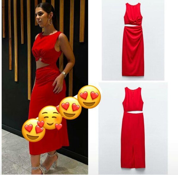 Robe rouge découpée élégante