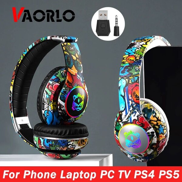 Casque Bluetooth imprimé coloré