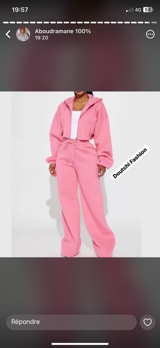 Ensemble sport femme rose