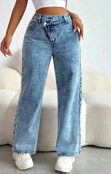 Jean large décontracté femme