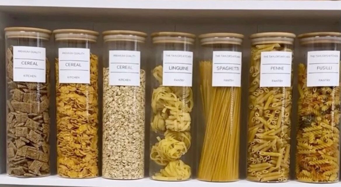 Bamboo storage jars