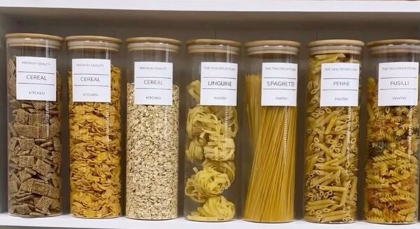 Bamboo storage jars
