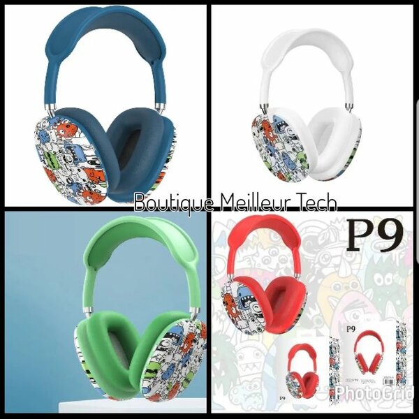 Casque Bluetooth P9 Coloré - Agréable Écoute - Prend Mémoire