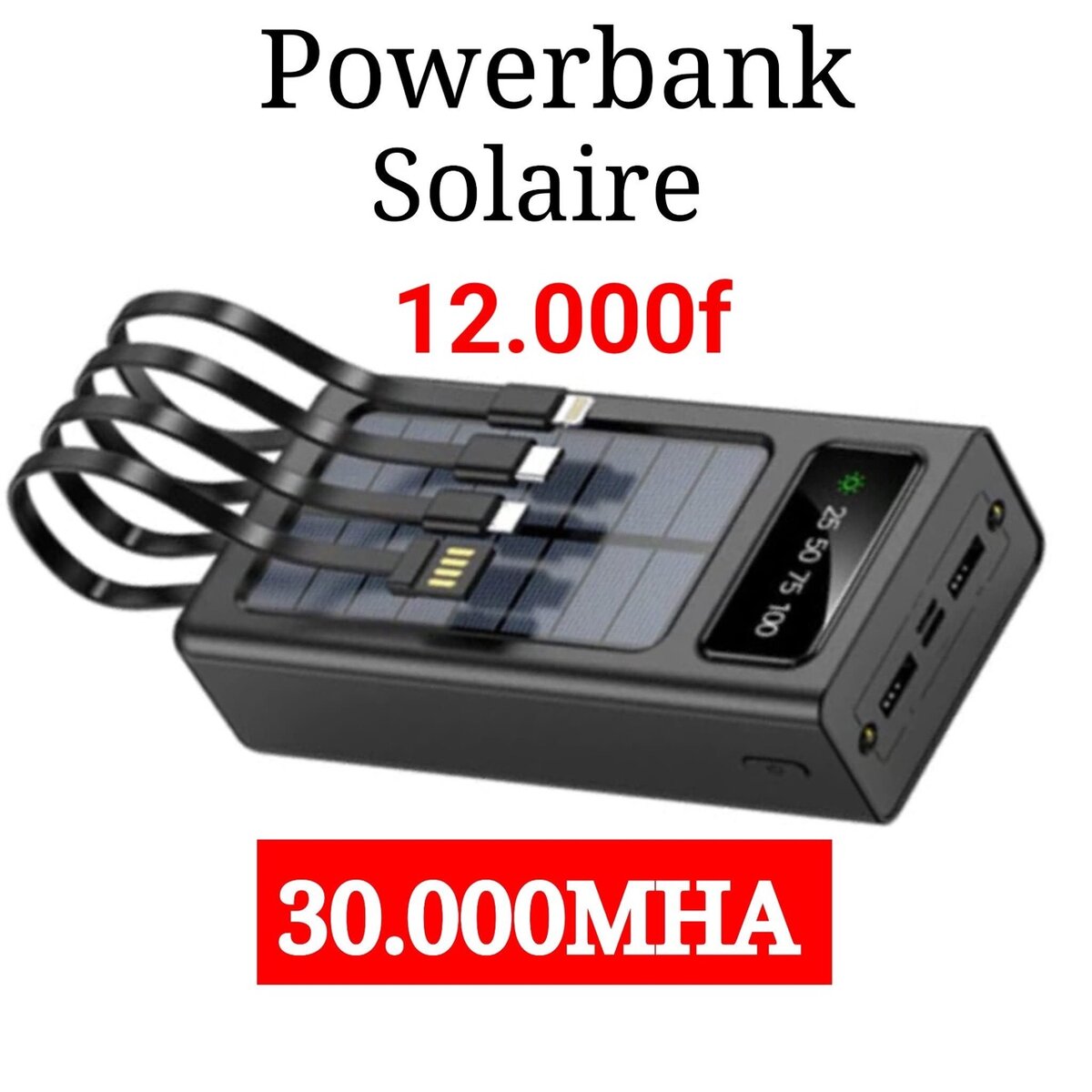 Chargeur Solaire 30000mAh