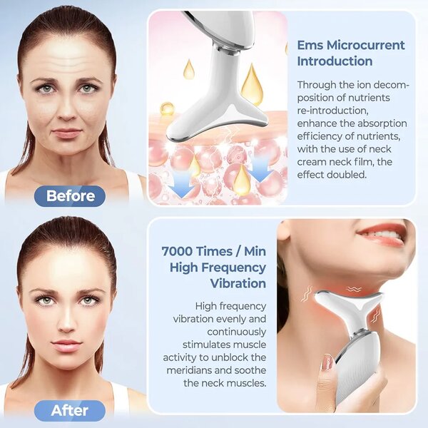 Appareil de soins visage LED EMS