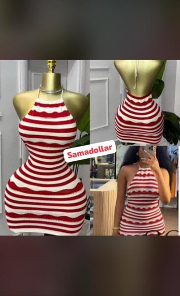 Robe rayée élégante femme