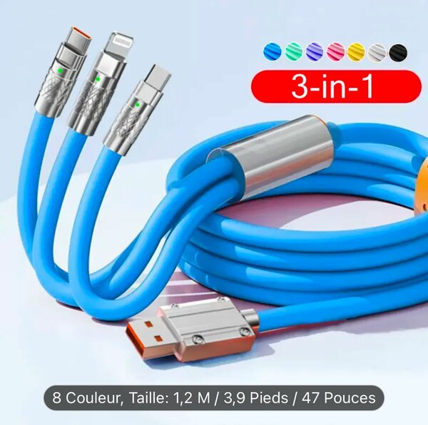 Câble USB 3-en-1 Magnétique