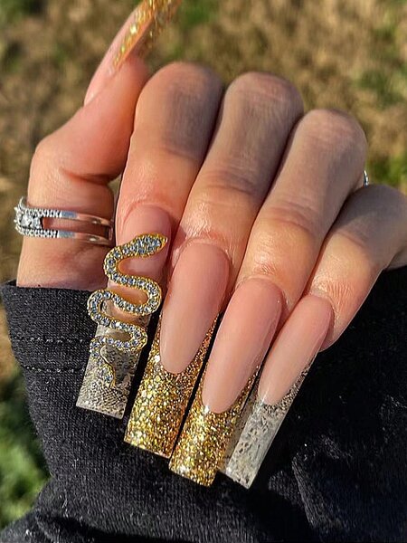Pres on nail long
