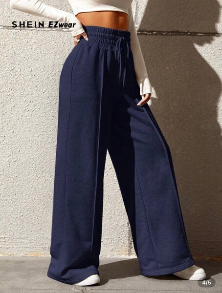 Jogginglarge femme bleu marine