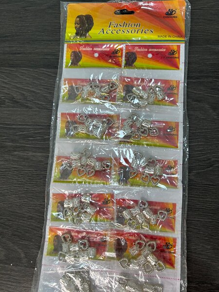 Braids/hair clips.