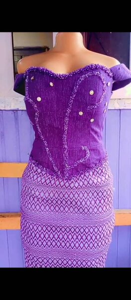 Beaded kente dress
