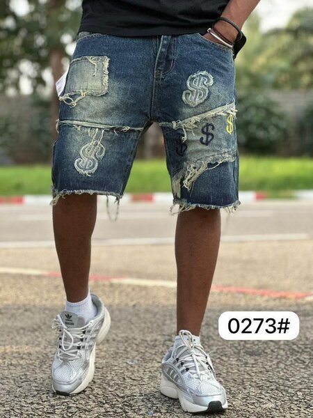 Shorts en jean déchiré homme
