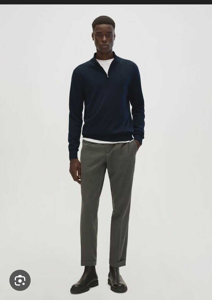 Pull zippé col montant homme