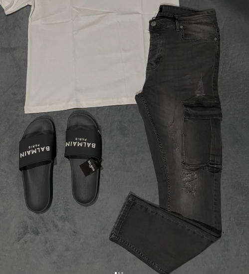 grey jeans