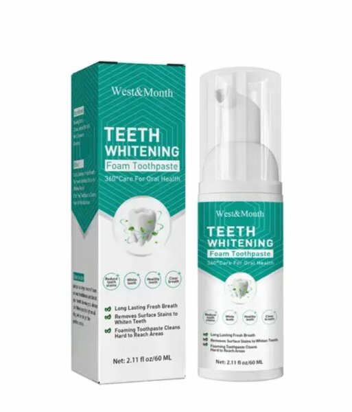 Teeth whitening foam toothpaste
