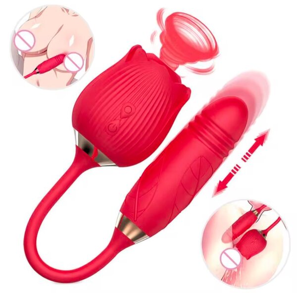 Rose vibrator 2in 1