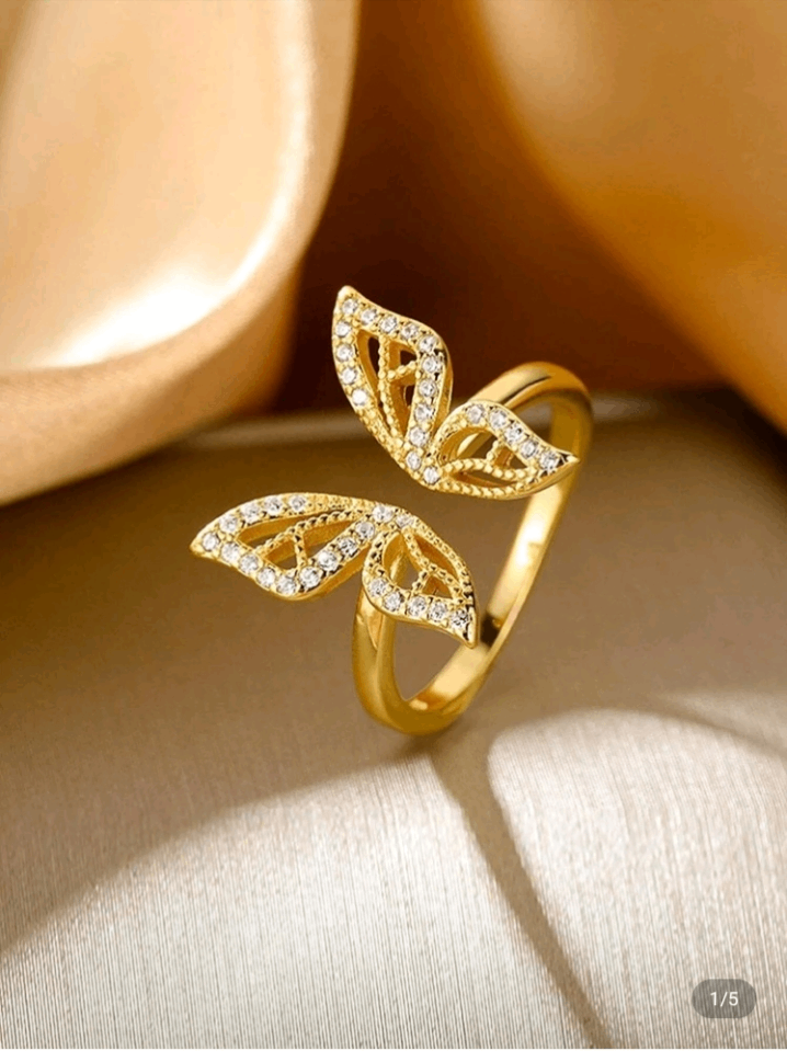 Bague papillon dorée