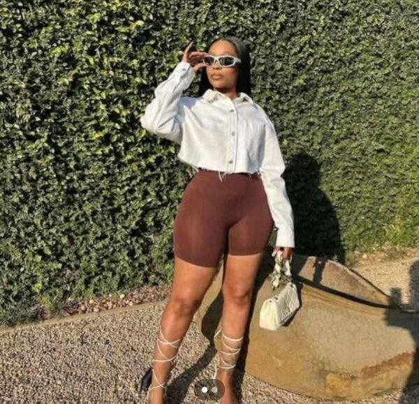 Ribbed biker shorts