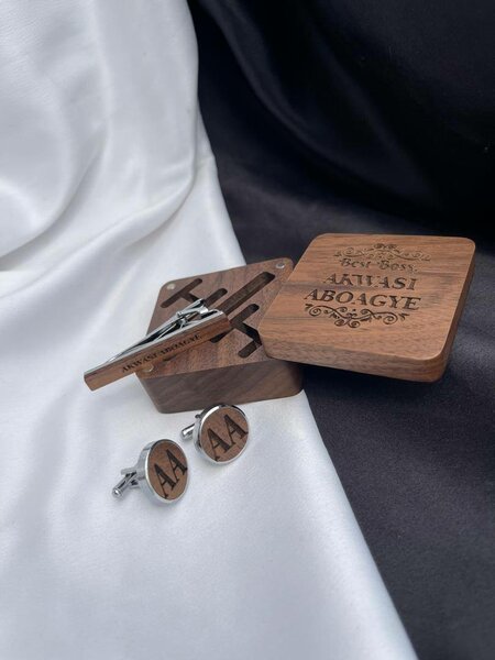 Wooden cufflinks