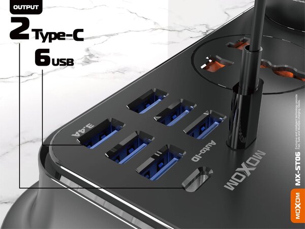 MOXOM 12 Outlets Fast Charging Auto Power Strip