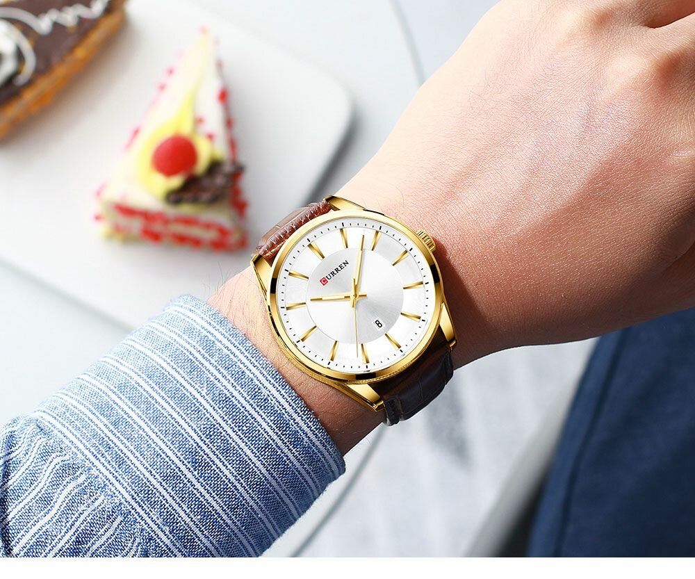 CUREN Mens Leather Watch