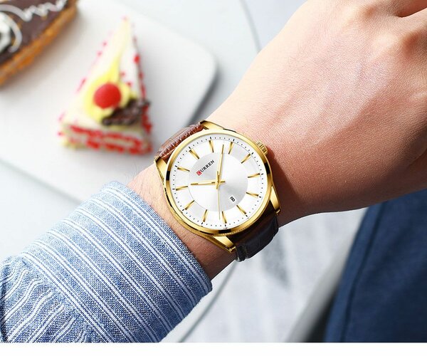 CUREN Mens Leather Watch