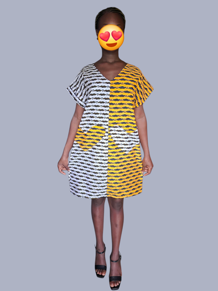 Robe kimono bicolore élégante