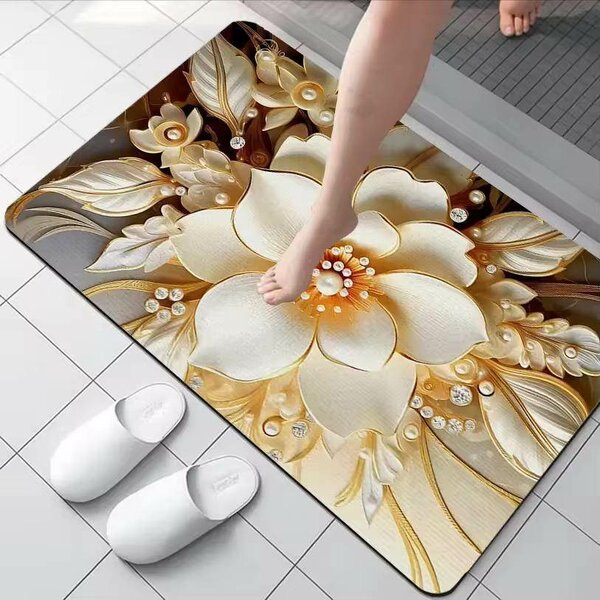 Tapis de bain antidérapant floral