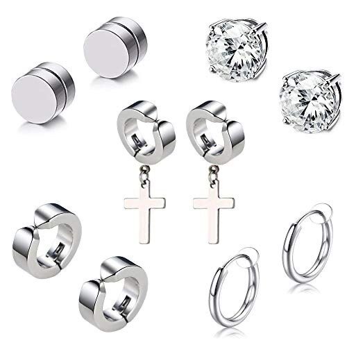 Boucles d'oreilles croix en acier