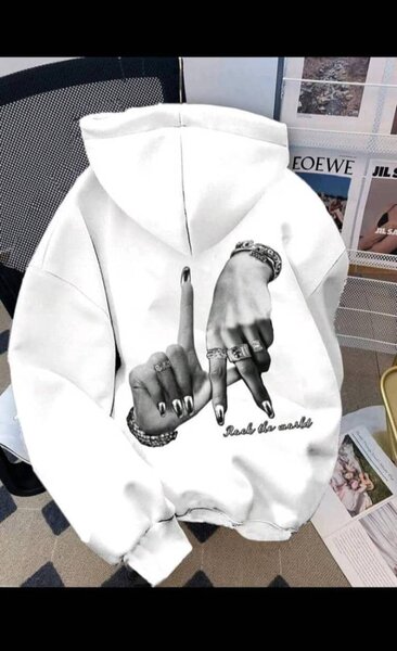 Sweat à Capuche Imprimé Tendance