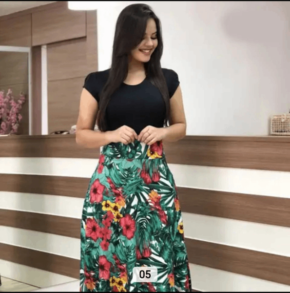 ROBE LONGUE D'ÉTÉ IMPRIMÉE FLORAL, DÉCONTRACTÉ