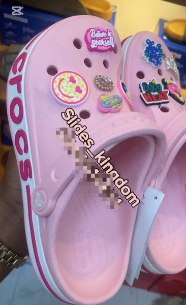 Pink crocs