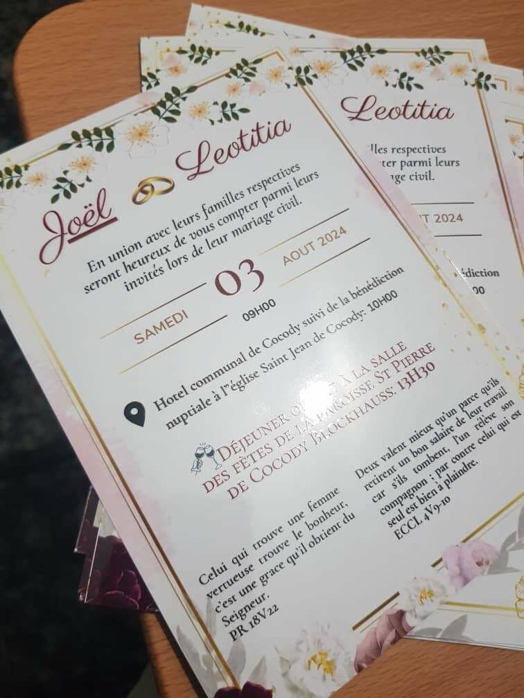 Invitations de mariage élégantes