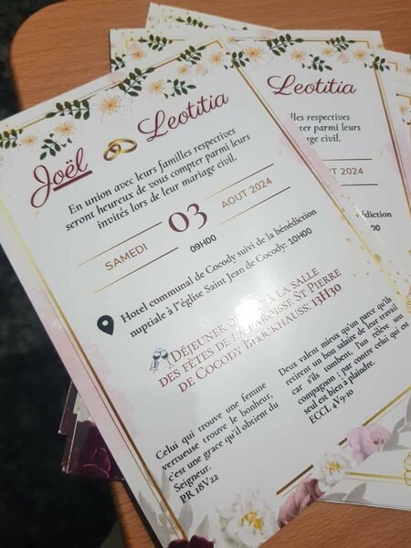 Invitations de mariage élégantes