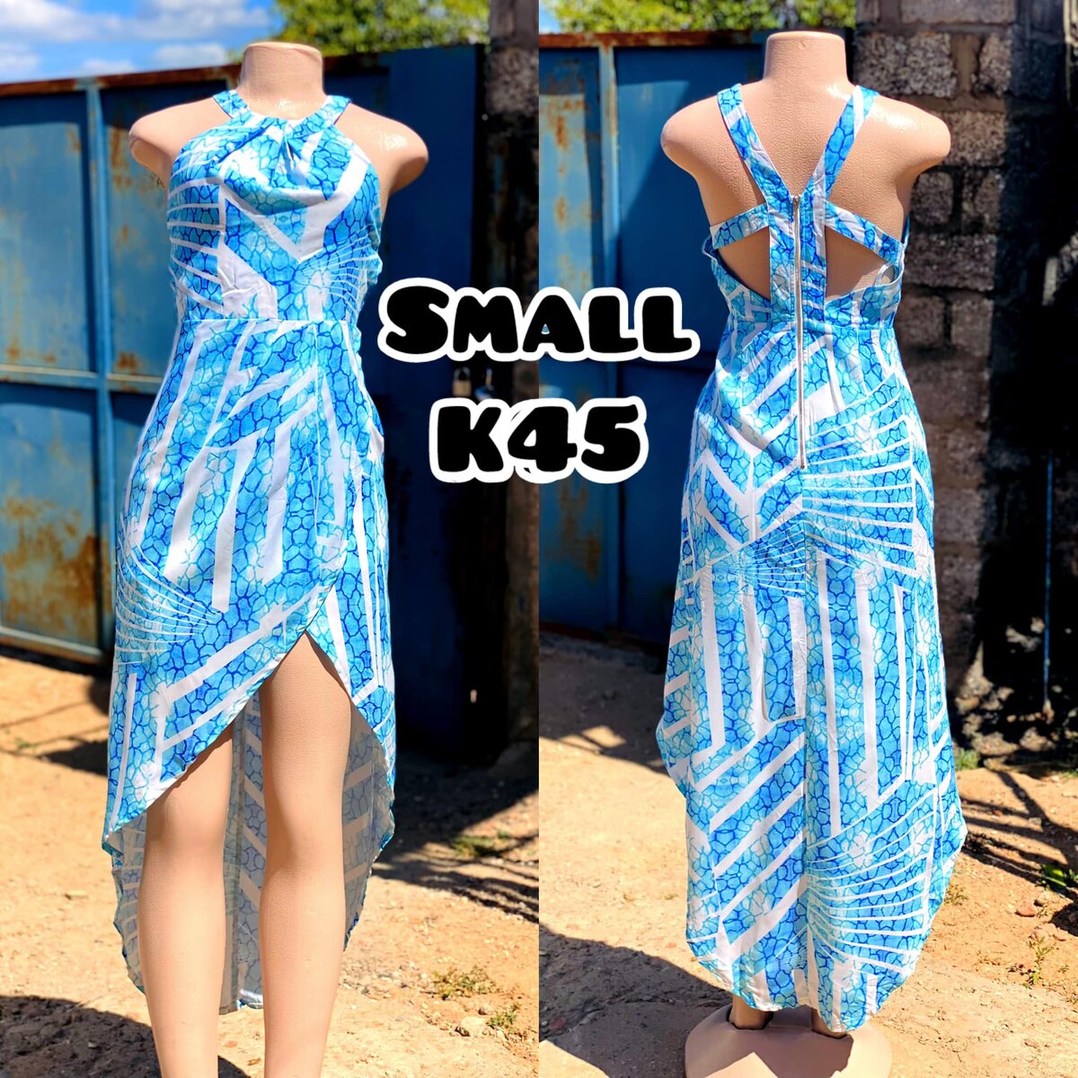 women's blue dress