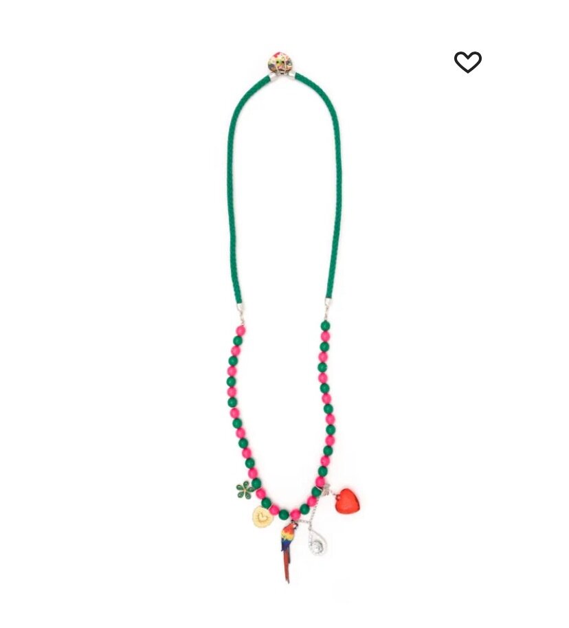 charm-detail beaded necklace