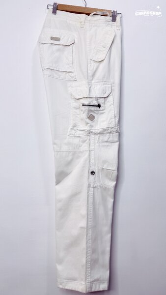 Pantalon cargo blanc homme