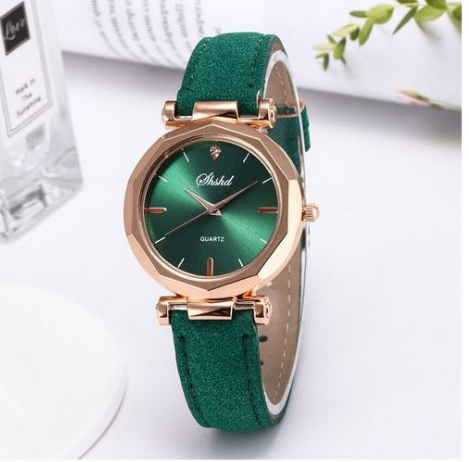 Montre à quartz femme - verte