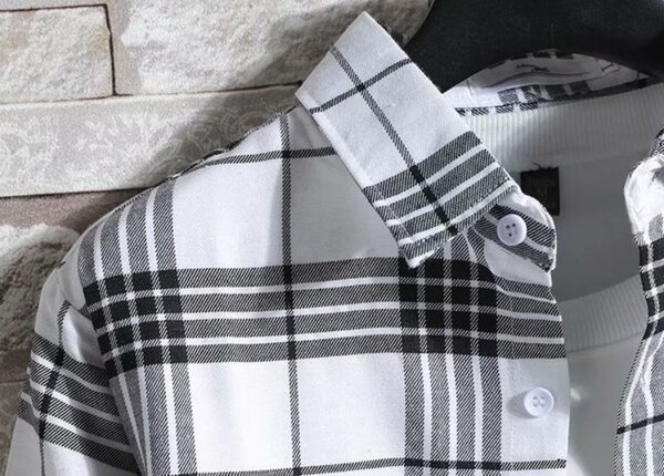 Men's Longss Sleeve Plaid Shirt-blue