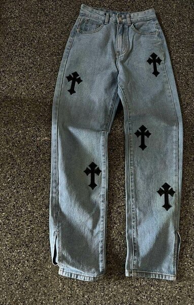 Jean droit motif croix