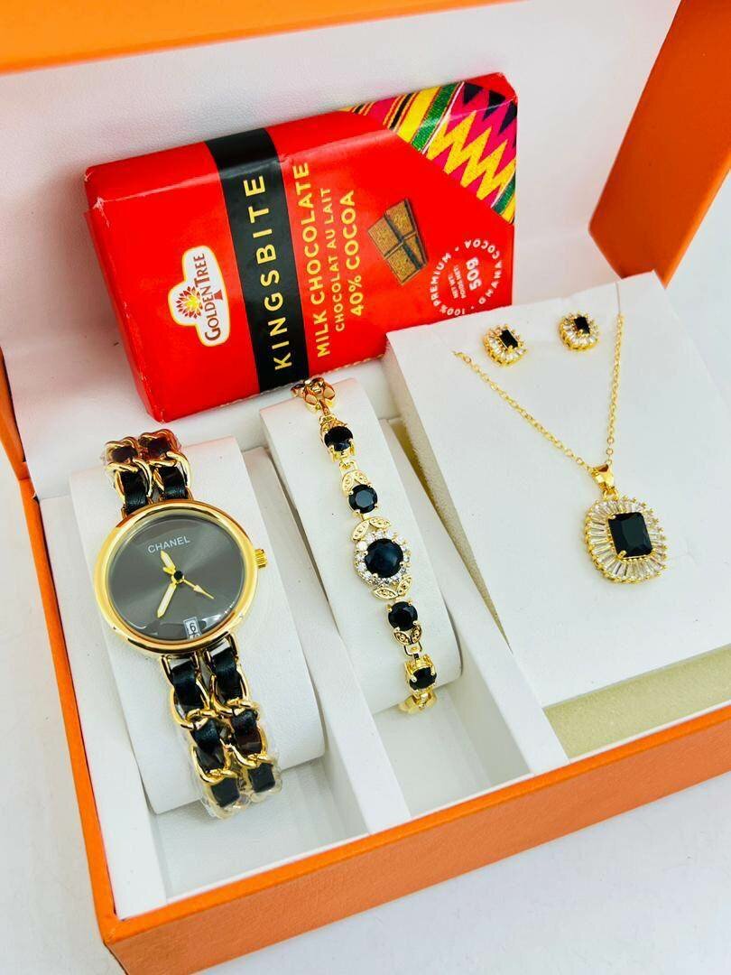 3pcs Jewelry Set for Ladies + Chocolate
