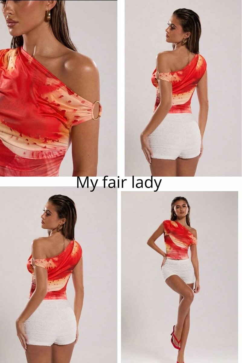 Top asymétrique rouge