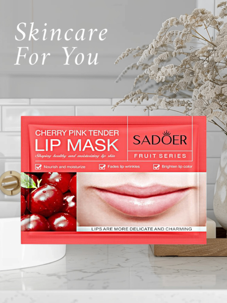 Cherry pink tender lip mask